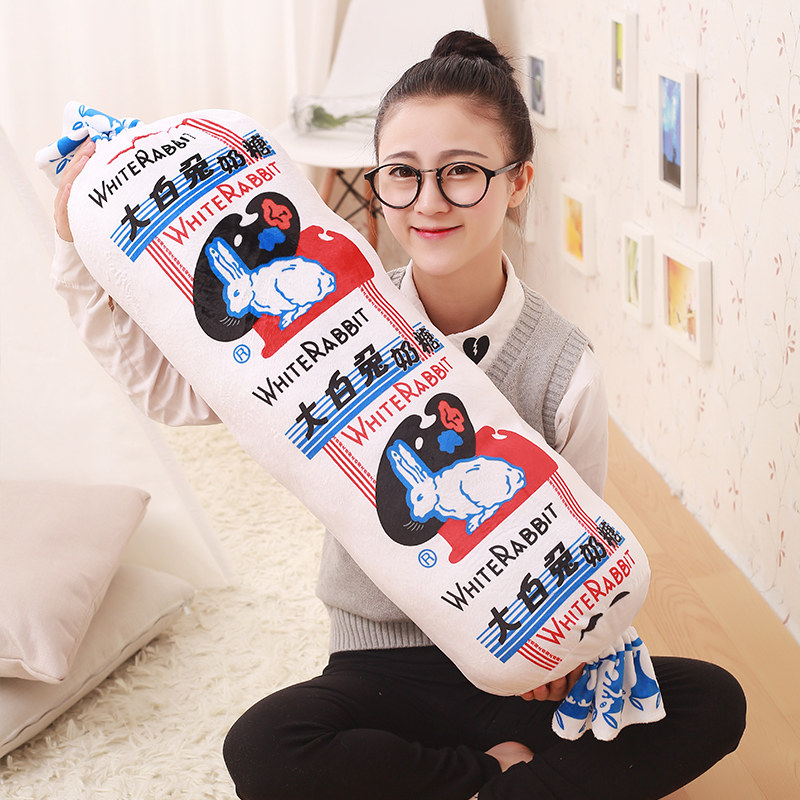 大白兔奶糖抱枕 靠垫靠枕创意办公室午睡午休趴睡枕头个性床头3d