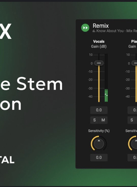 正版 Acon Digital  Remix 实时音乐分离插件 伴奏提取 分离软件