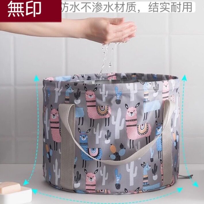 无印日本进口折叠泡脚袋大号水桶洗脸盆多功能防水洗衣盆泡脚桶