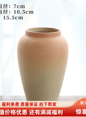 大口径花器素烧水培花瓶陶罐复古