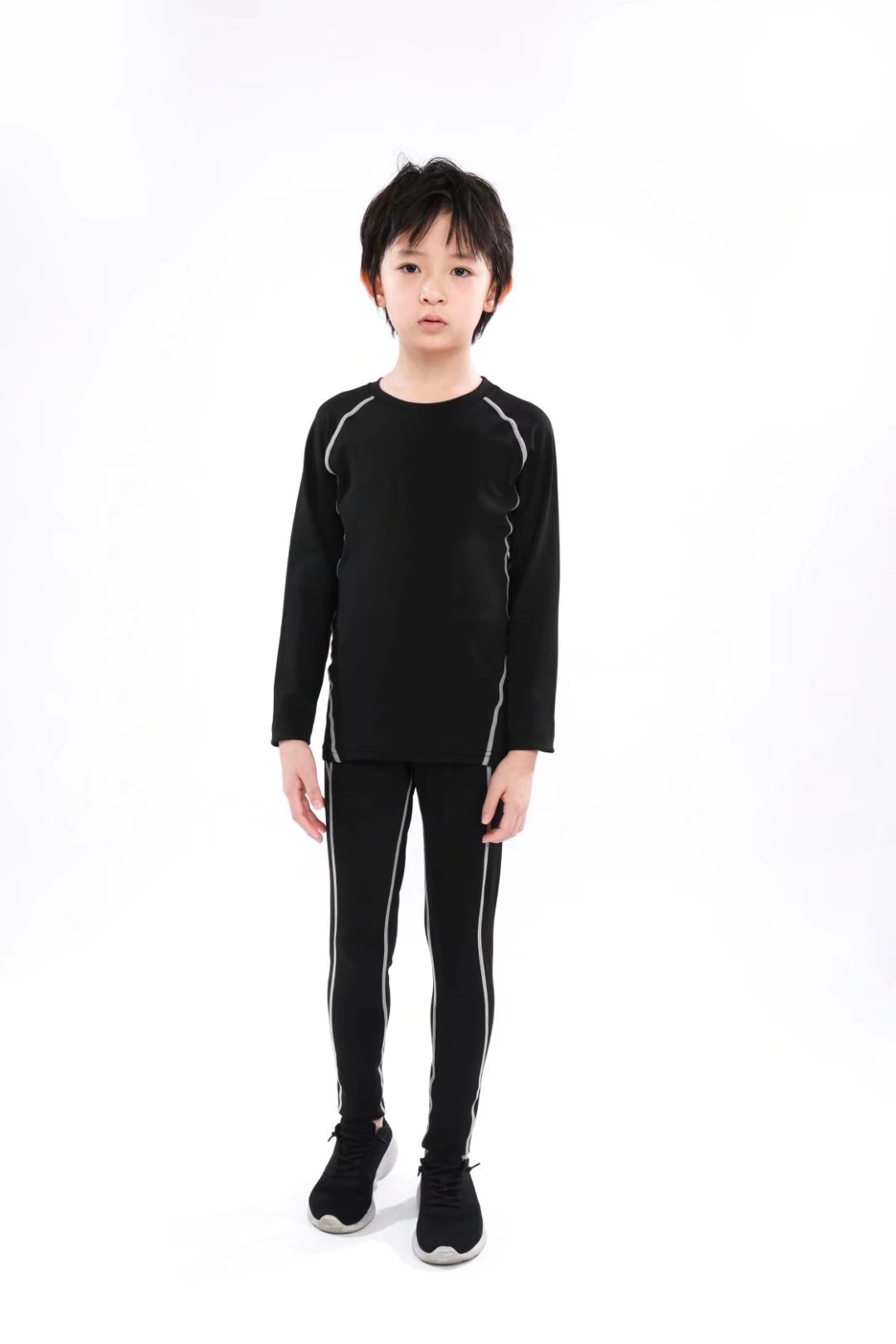 儿童紧身加绒秋冬运动训练服篮球