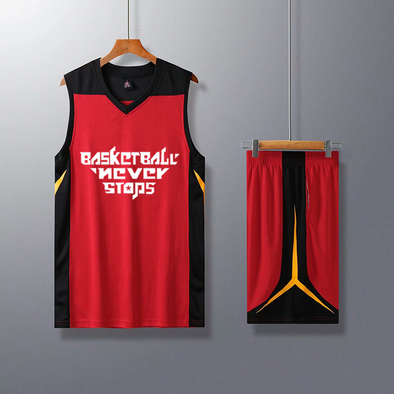 打篮球的服装定制DIY红色学生公司比赛球衣男训练透气吸汗印字新