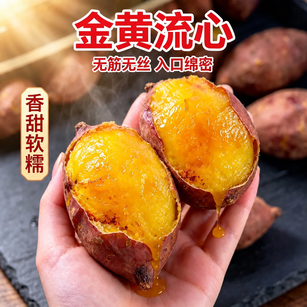 榴莲蜜薯糖豆果圆胖软糯香甜无丝