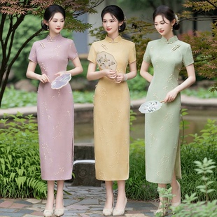 织布鸟女装名兰世家2026新款江南絮荣萍蔓楼兰壹美佳人旗袍裙正品