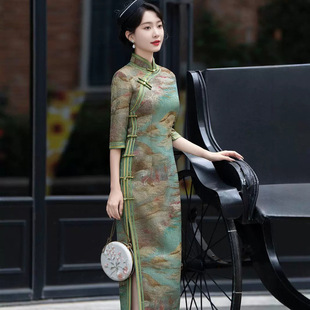 名兰世家官方懿菲梦至超逸红颜槿爷华族经典旗袍先生崔万志旗舰店