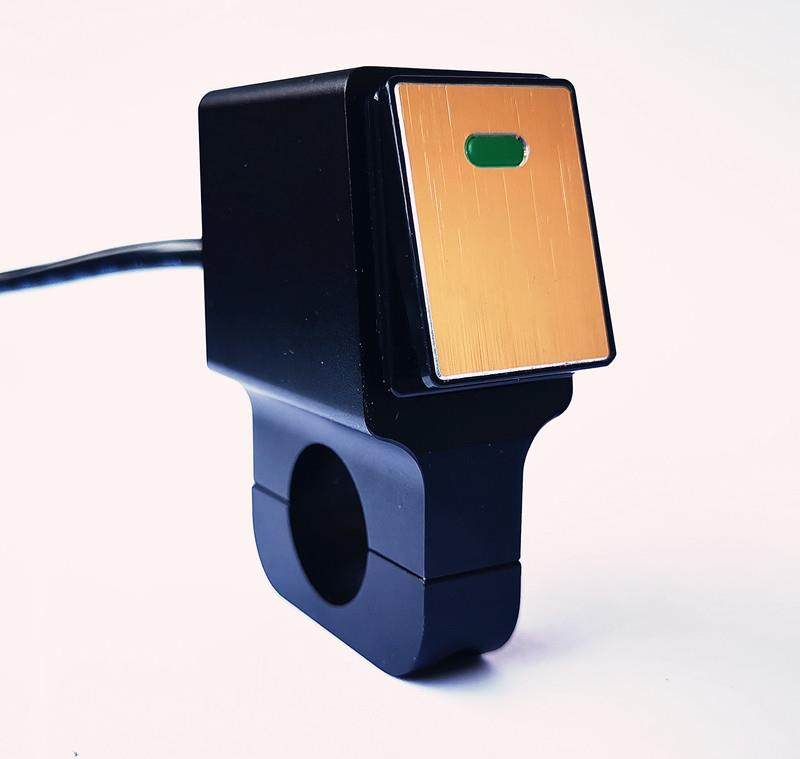 新款金属拉丝铝合金手把开关加装车把防水开关摩托大灯断电开关