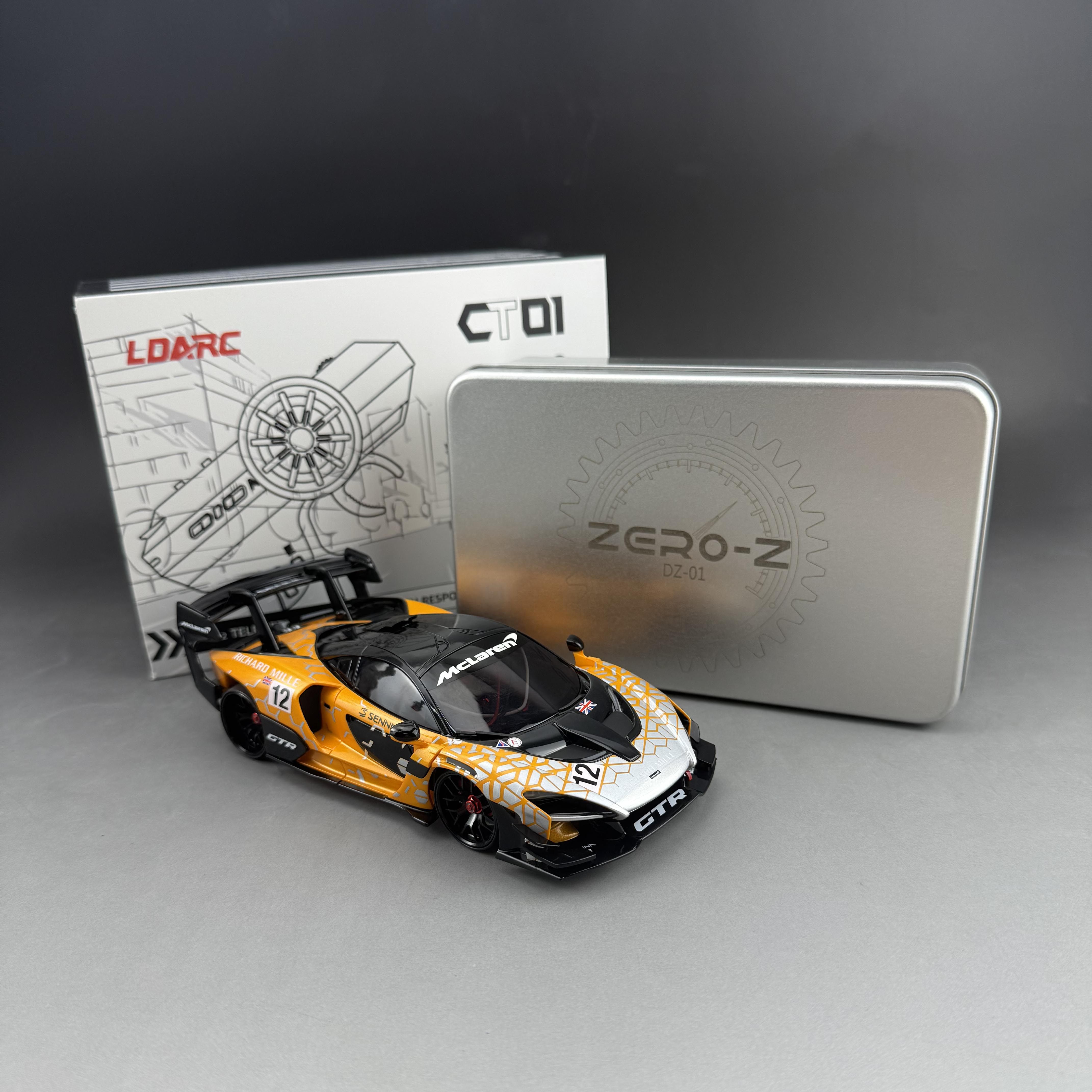 ZERO-Z全新四驱RC遥控蚊车迈凯轮塞纳橙 金属车架DZ01漂移版