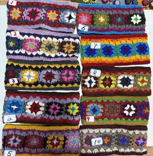 尼泊尔手工羊毛加绒保暖空顶帽发箍月子发带头套户外手工