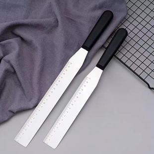 不锈钢 直角抹刀 曲吻刀 生日蛋糕奶油刮平刀折刀6寸8寸10寸