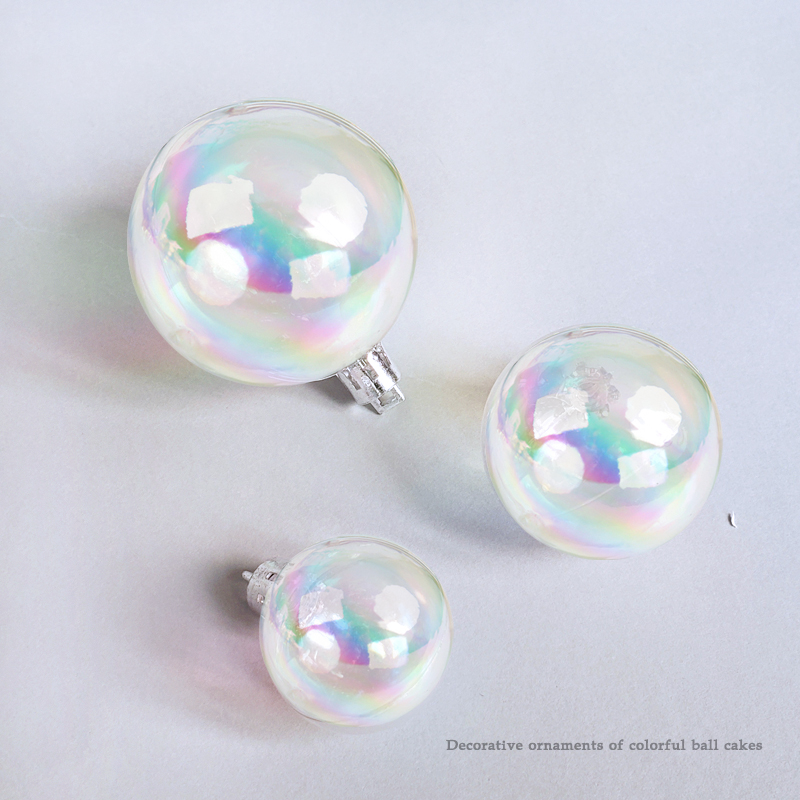 5个ins唯美梦幻七彩球蛋糕装饰