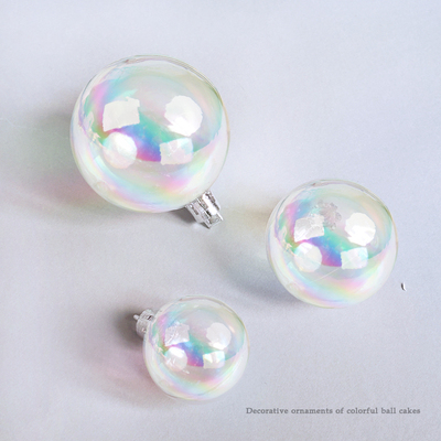 5个ins唯美梦幻七彩球蛋糕装饰