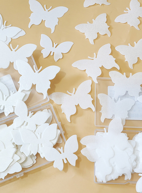 烘焙蛋糕装饰糯米纸蝴蝶 白色  女神蛋糕装扮蝴蝶结蛋糕