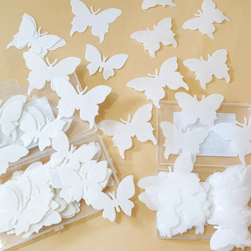 烘焙蛋糕装饰糯米纸蝴蝶白色