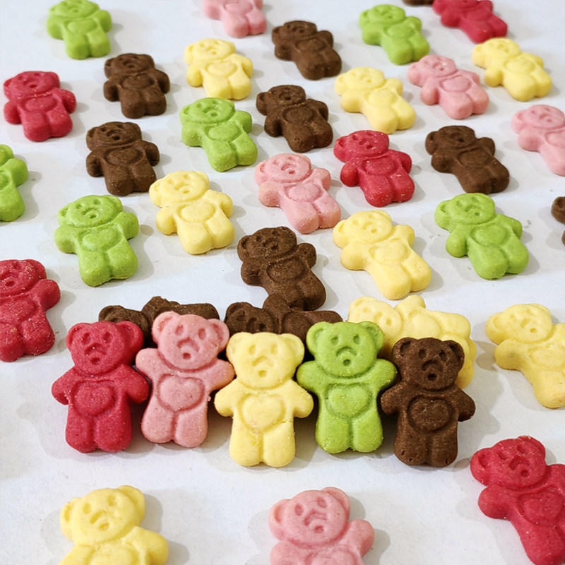 小熊饼干蛋糕装饰 可可味黄油味 麦球粉色黄色大红色蛋糕装饰饼干