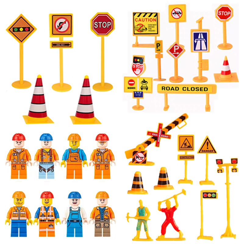 挖掘机生日蛋糕装饰压路摆件