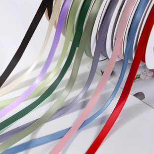 细窄彩带纯色1cm丝带一厘米0.6厘米6毫米六绸带花束鲜花蛋糕装饰