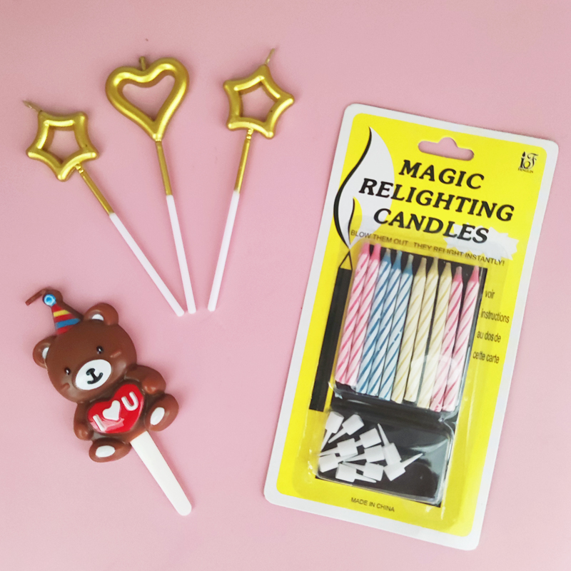 五角星you小熊蛋糕装饰生日蜡烛