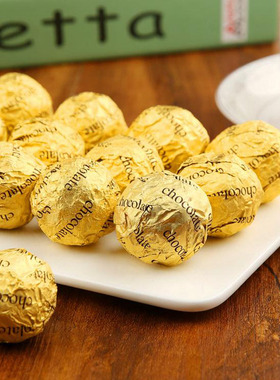 20个圆形巧克力散装 果仁 夹心 金色外皮 球形 巧克力 蛋糕装饰