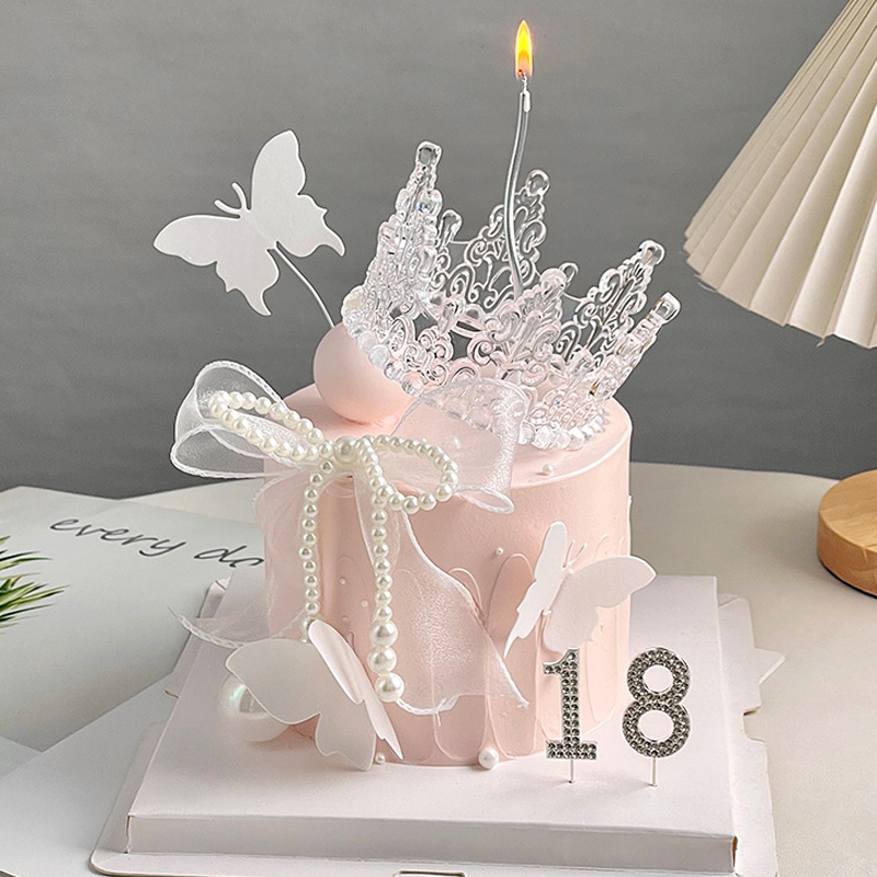 网红仙女18岁蛋糕装饰水晶皇冠