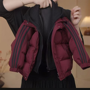 佩羽奇男女童拼接撞色棉服假两件连帽加厚短款时尚外套