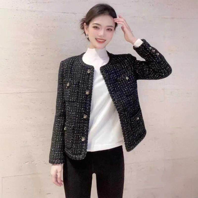 白领哥弟新专柜同款小香风短外套女2024春秋冬新款宽松粗花呢上衣