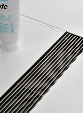 鼎菲枪灰色长条地漏卫生间防臭长方形大排量不锈钢长排快速中排水