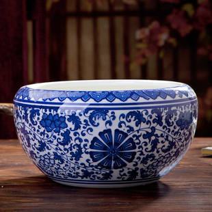 景德镇陶瓷鱼缸碗莲睡莲花盆荷花缸大号乌龟养鱼盆家用桌面金鱼缸