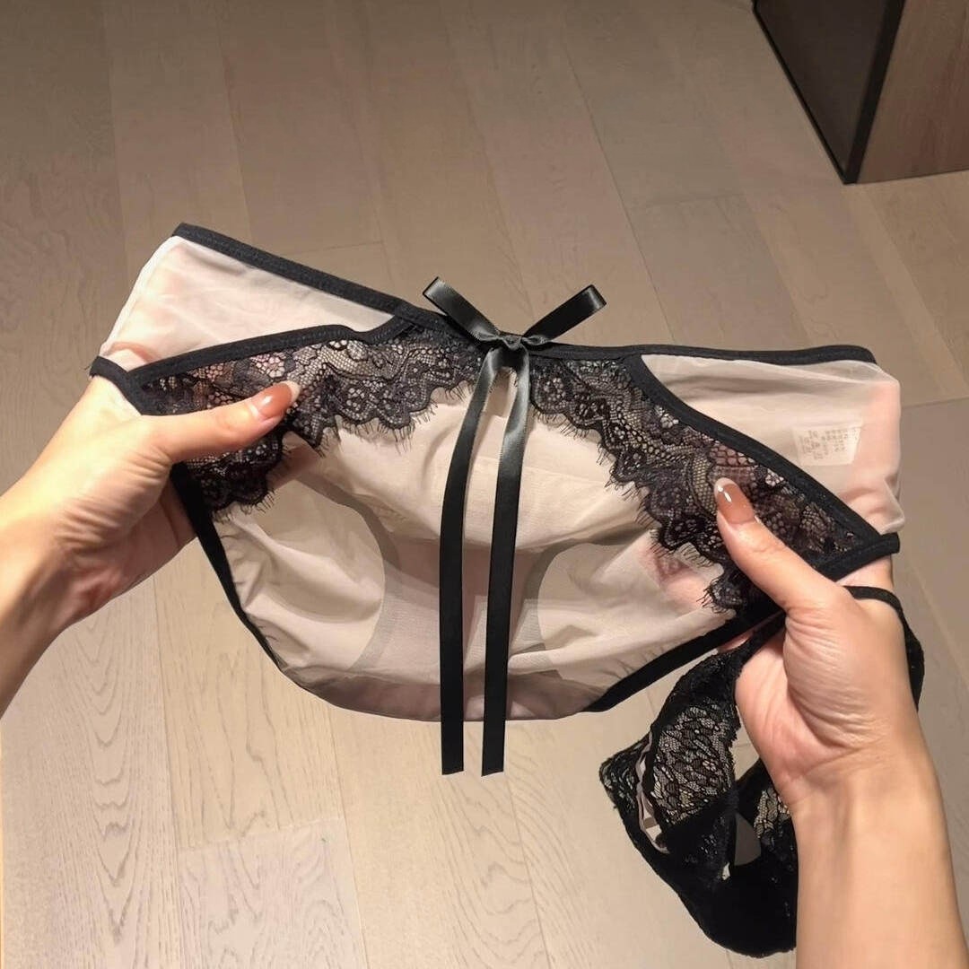暗黑萝莉内裤！法式轻奢蕾丝蝴蝶结性感网纱透气无痕女士三角裤,女士内衣/男士内衣/家居服,女三角裤,淘宝优惠券,粉丝福利购,淘宝优惠卷