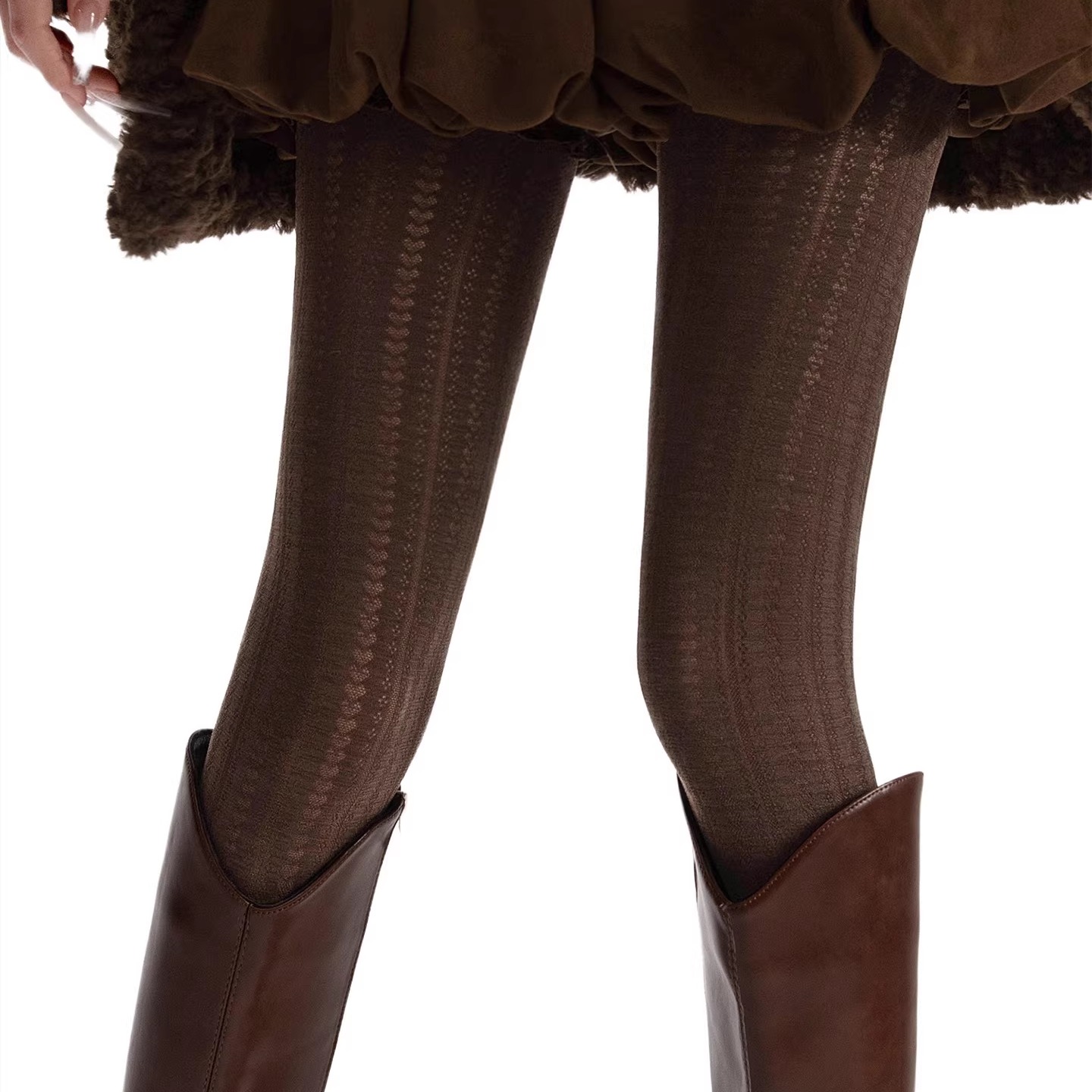 复古时髦天鹅绒连裤袜~