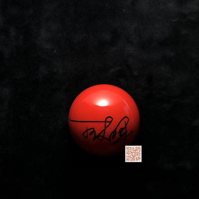 丁俊晖亲笔签名红色球 斯诺克 Snooker