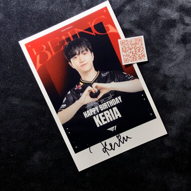 英雄联盟 T1 柳岷析Ryu Min-seok 류민석KERIA亲笔签名照片