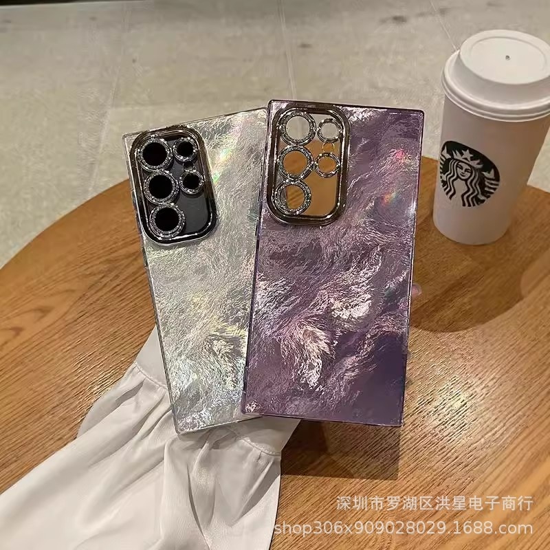 炫彩镭射锡纸纹适用三星A16手机壳s25镜头膜S24Ultra防摔54保护套