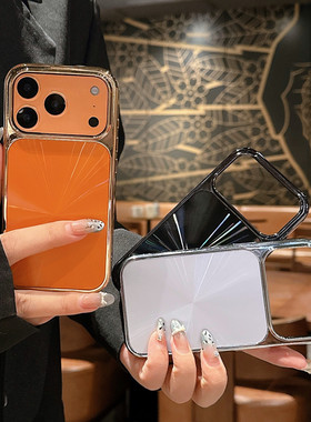 适用苹果 17pro max新款CD纹电镀极光手机壳iphone16pro高级感15橙色14 13 12 11全包大孔防摔Air保护套批发