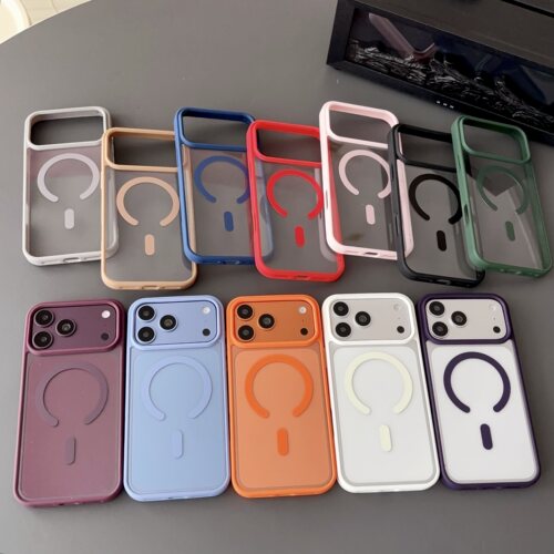 适用 iPhone 18 Pro max 马卡龙亚克力透明磁吸壳 苹果 17 16 15 Plus大孔14 13 12 11 XR 7 8简约手机壳批发