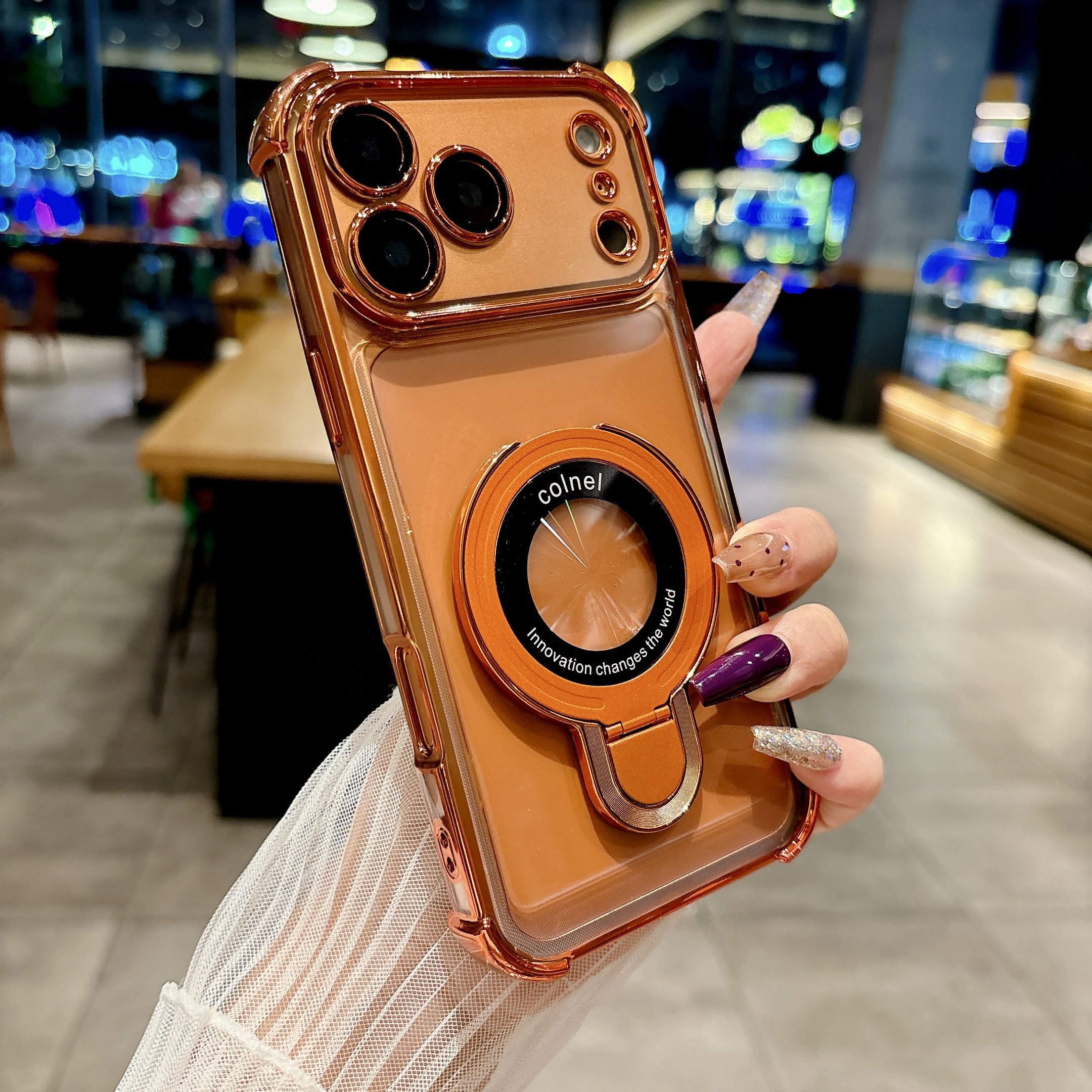 适用苹果17 promax橙色四角加厚Air电镀U盾磁吸支架手机壳iphone16pro全包透明15防摔14 13 12 16plus保护套,3C数码配件,手机保护套/壳,淘宝优惠券,粉丝福利购,淘宝优惠卷