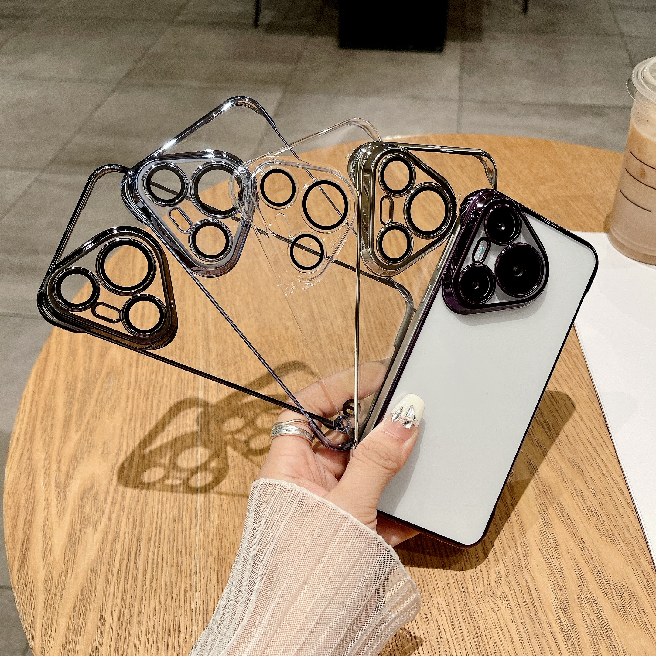 电镀无边框带镜头膜保护套