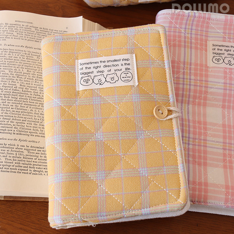 가족 루스리프 노트 부드러운 푸푸 퀼트 심플 퀼트 작은 격자 대학 일기 A5A6 작은 신선한 기능 메모장 손 귀여운 소녀 광장 루스리프 노트