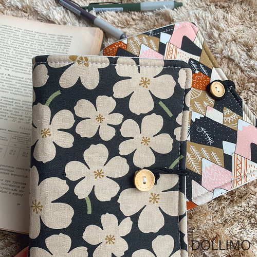 Dollimo布面文艺古风做旧手账本 活页本A5A6花期北欧风清新创意ins笔记本手账本简约可爱少女盖章活页日记本