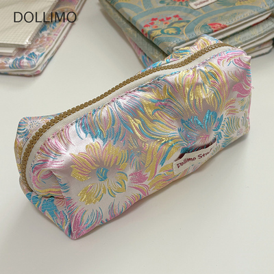 Dollimo 大容量文具袋 仲夏烟花提花风格文艺笔袋女简约ins礼物笔袋国风女大学初高中生可爱笔帘收纳包笔帘