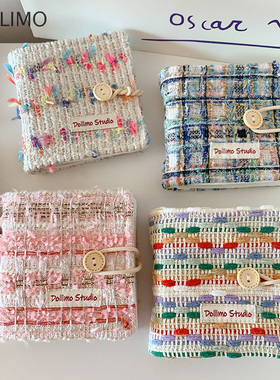 Dollimo原创A8迷你便携小卡册  V2小香风彩色编织清新可爱拍立得卡包ins风三寸一宫格活页追星小卡名片收纳册