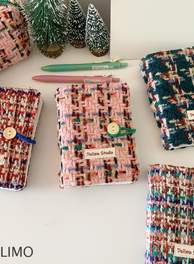 Do家 原创羊毛混纺编织面料活页本手账本 费尔岛假日暖乎乎A7A6便携可爱ins简约少女方格日记本盖章旅游本子