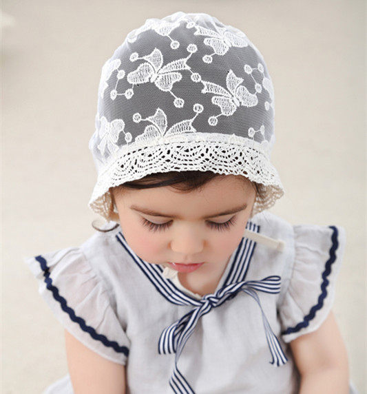 2020新款蕾丝网纱宝宝公主帽 0-2岁婴儿盆帽夏季女宝宝网纱帽子
