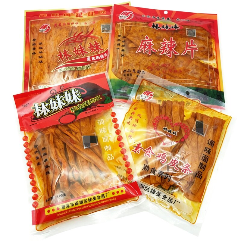 林妹妹辣条混合口味素食鸡蛋片素爆鸡皮条麻辣片大包辣片怀旧零食