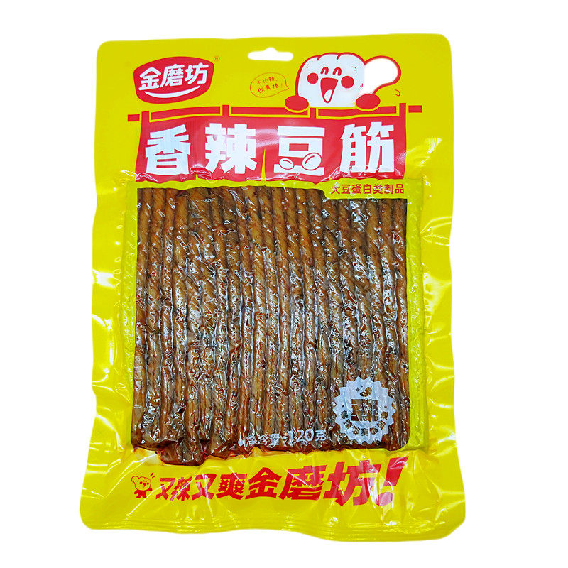 金磨坊香辣豆筋120克辣条面筋零食品素牛筋网红休闲经典小吃大包