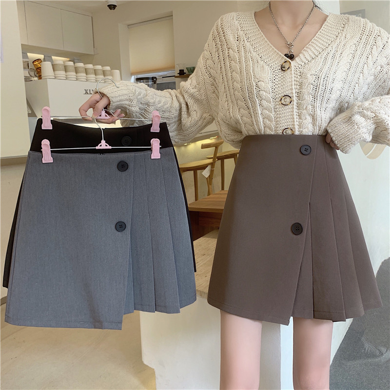 大码咖色半身裙女复古包臀a字裙