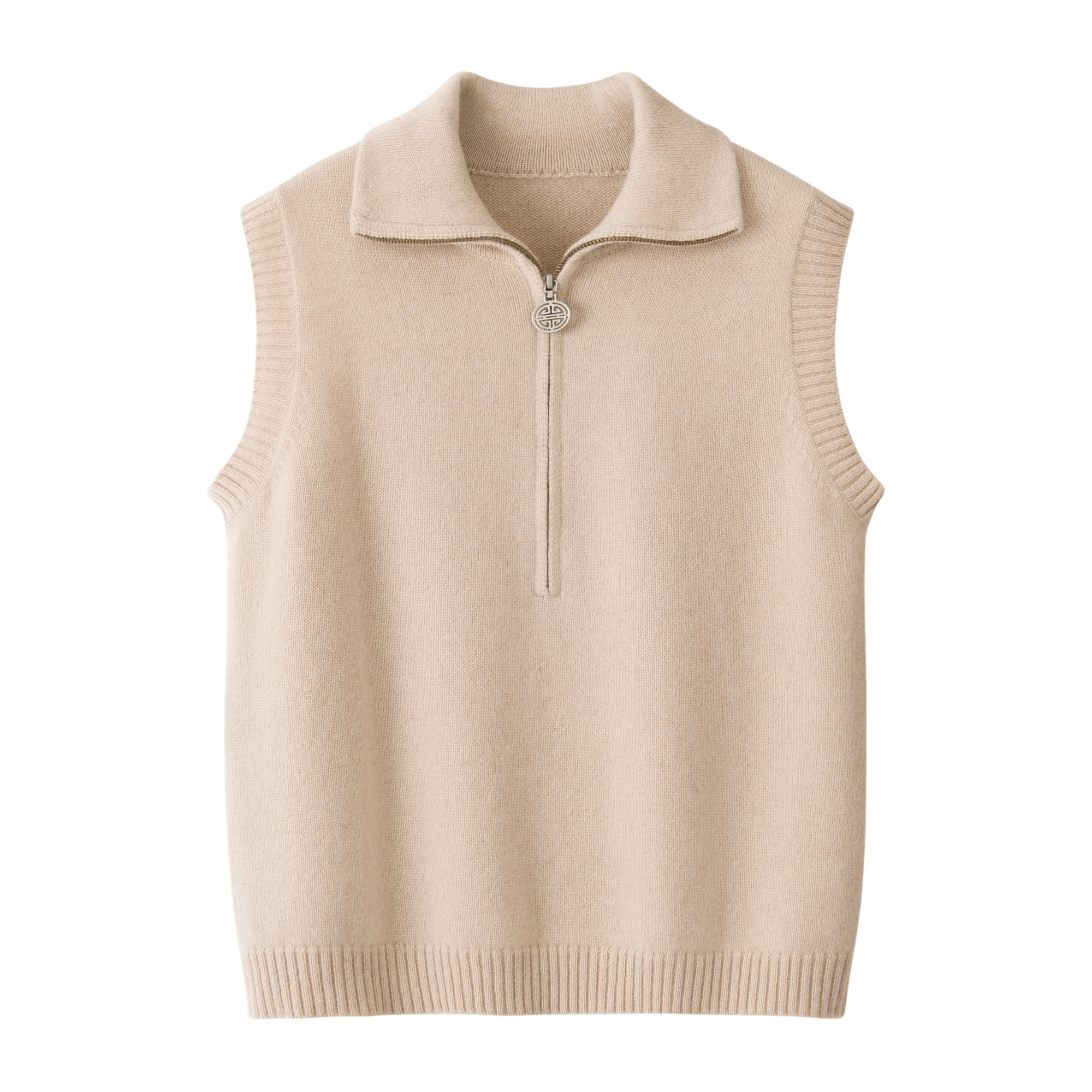 其乐绒绒纯山羊绒高领加厚马甲