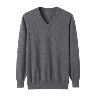 鄂尔多斯市纯山羊绒男套衫V领羊绒毛衣