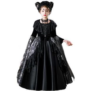 万圣节儿童服装女童cosplay巫婆女王装扮女孩恶魔化妆舞会演出服