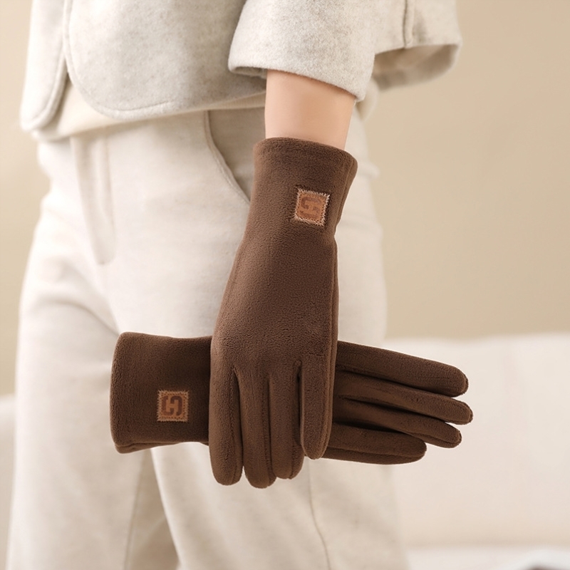 骑行保暖手套女冬季加绒加厚户外骑电动车可触屏冬天摇粒绒棉御寒