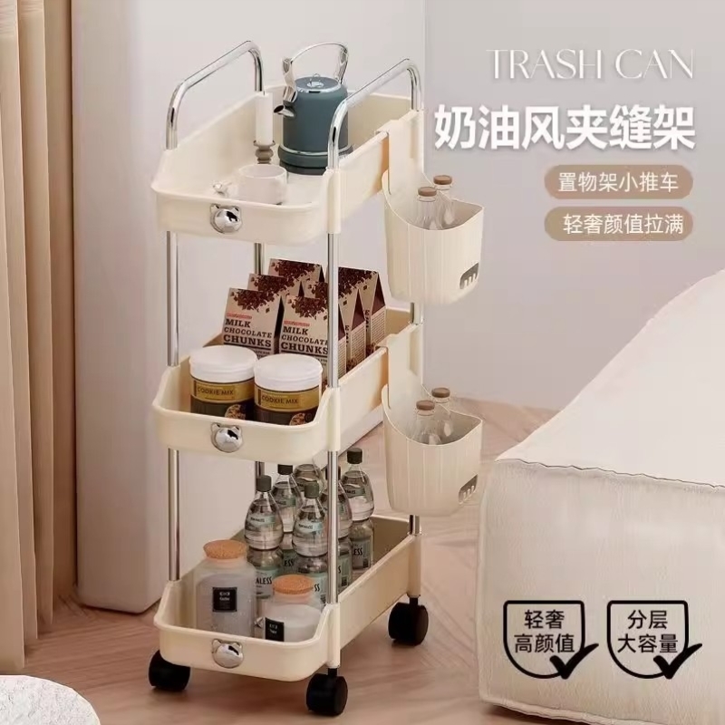 夹缝小推车置物架移动落地家用零食架厨房门后迷你超窄缝隙收纳架